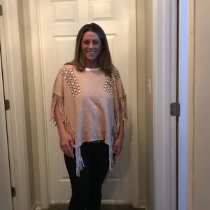 NWT Umgee poncho style cover up with FRINGE